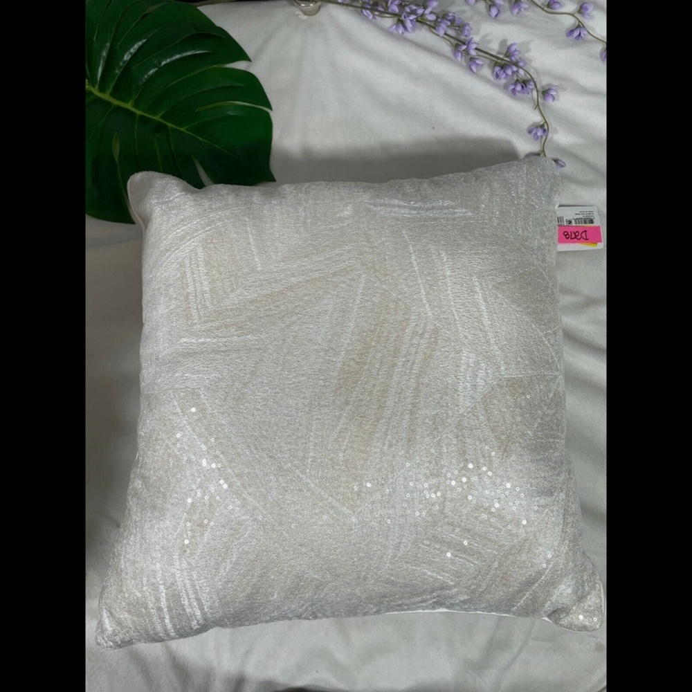 NWT Hotel Collection Alabastar Sequin 20"‎ Square Decorative Pillow